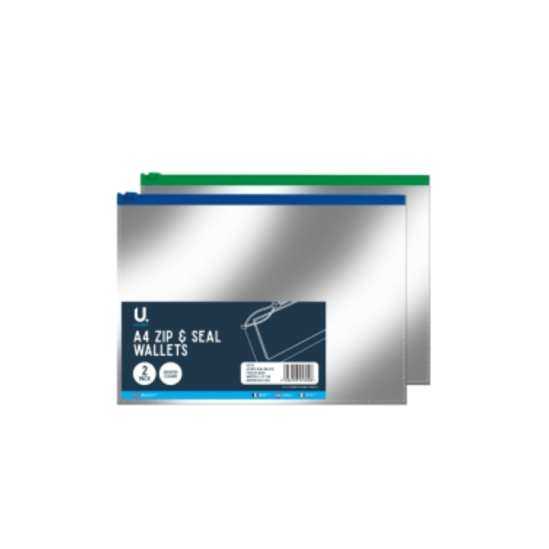 A4 Zip & Seal Wallets | 2 Pack