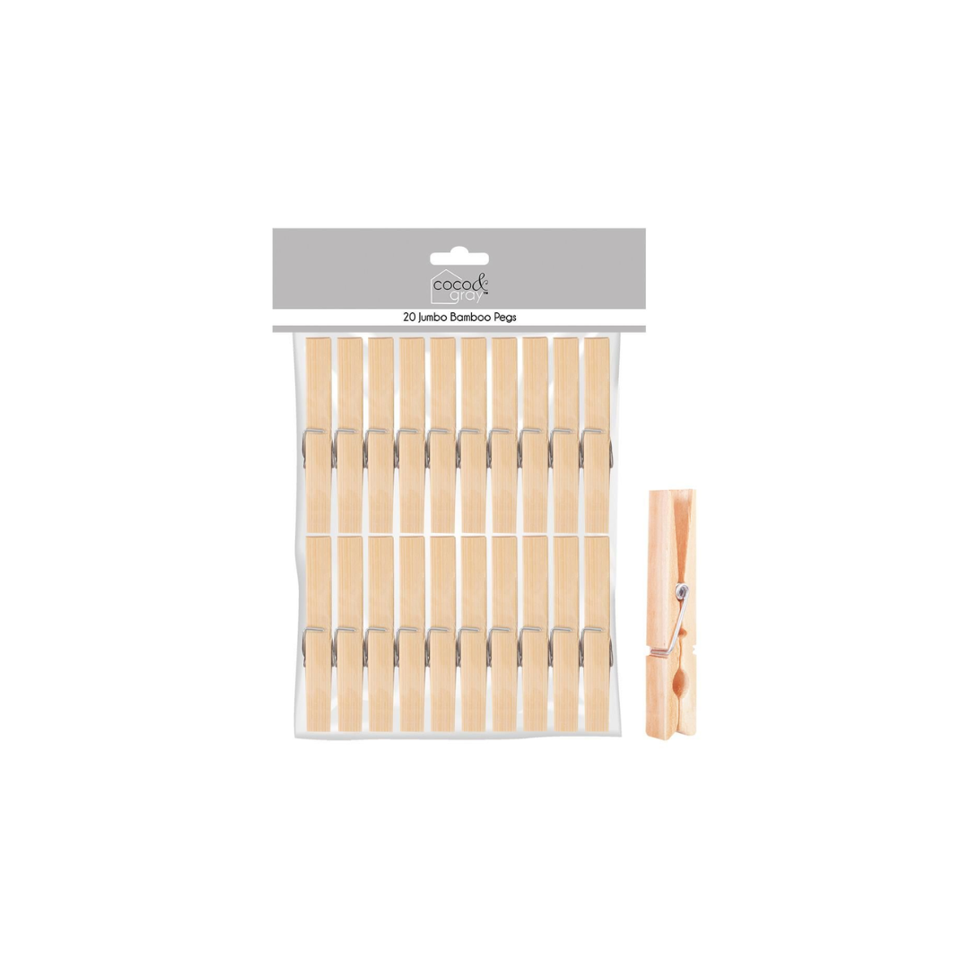20 Jumbo Wooden Spring Pegs