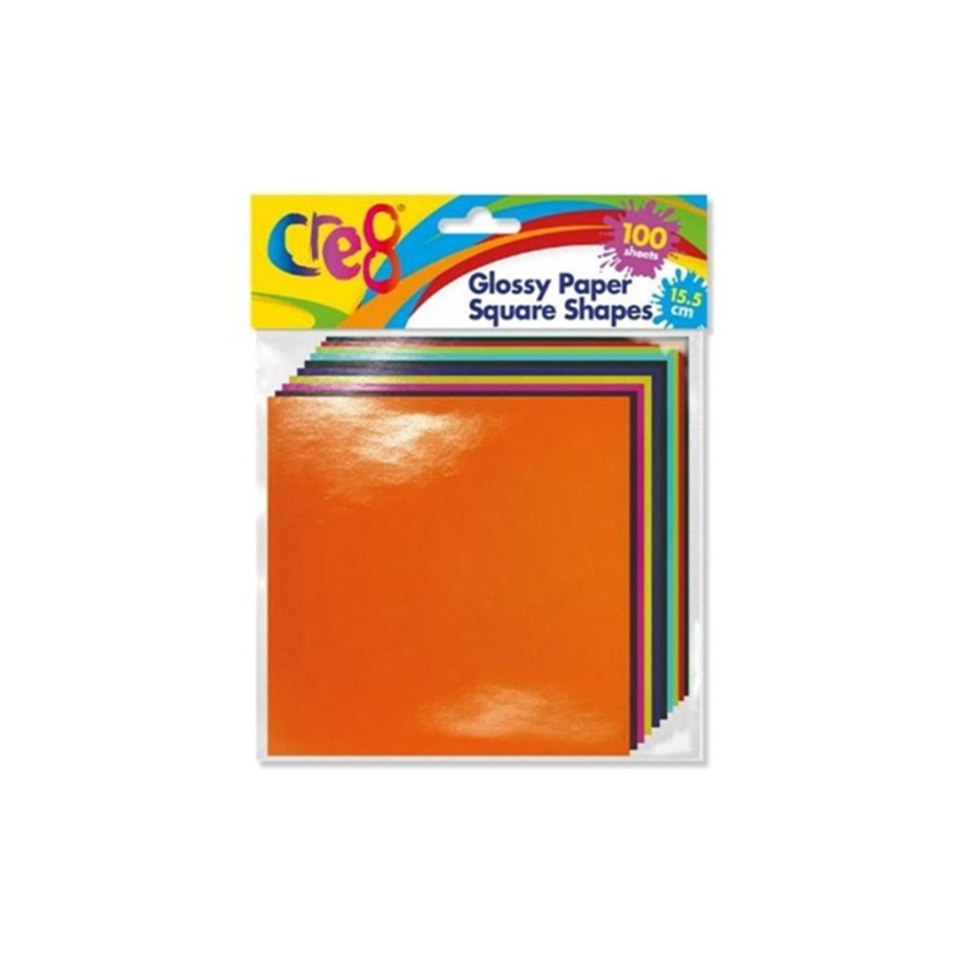 Glossy Paper Square Shapes | 100 Sheets