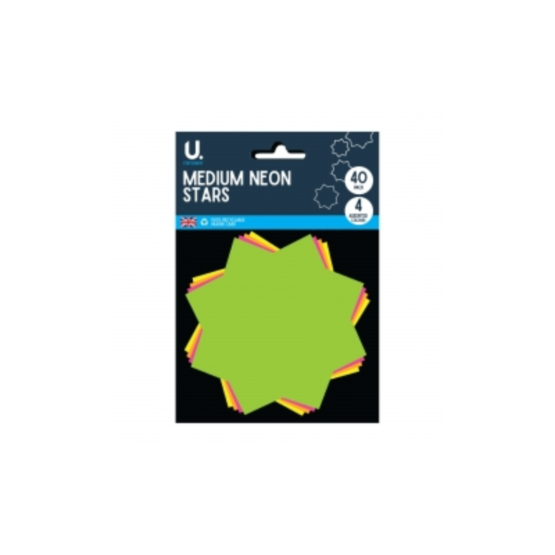 Medium Neon Stars | 40Pcs