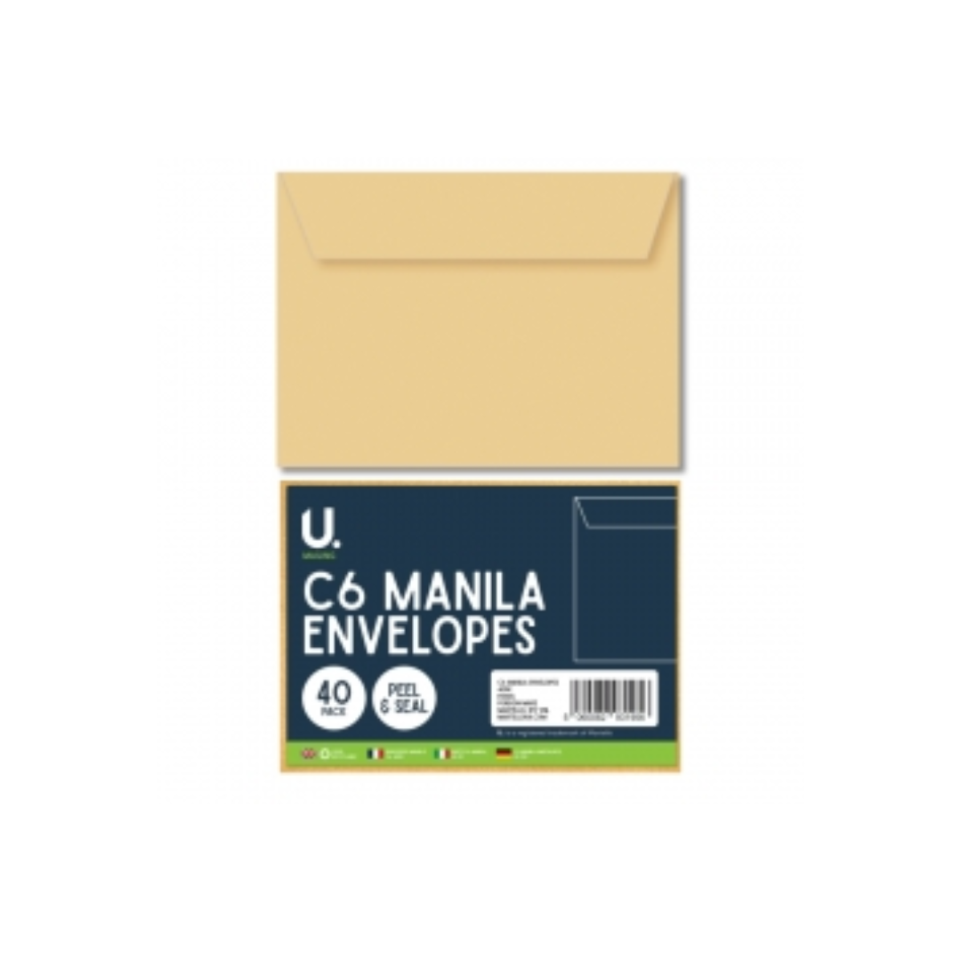 C6 Manilla Envelopes | 40Pcs