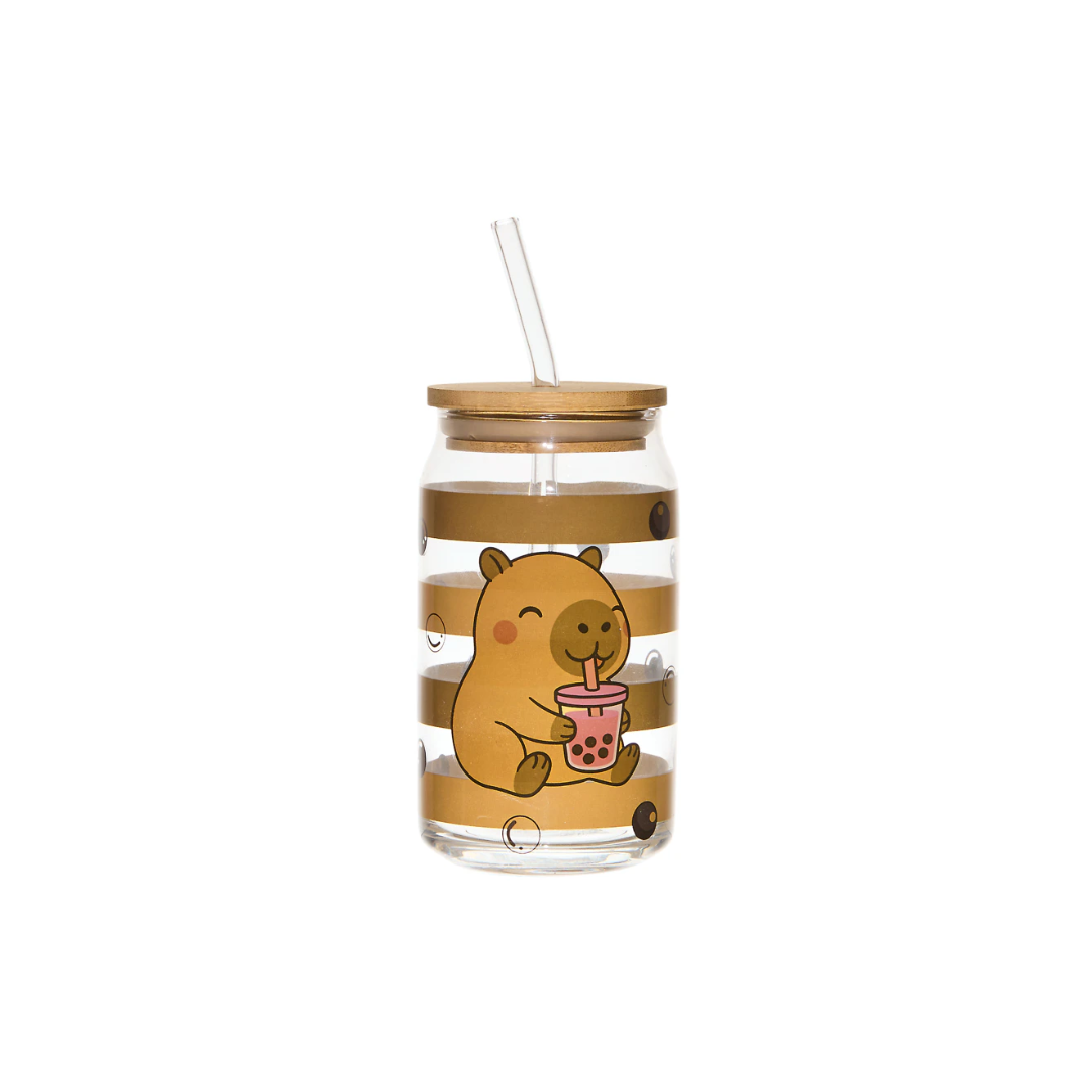 Capybara Glass Bottle With Wooden Lid |  45cl