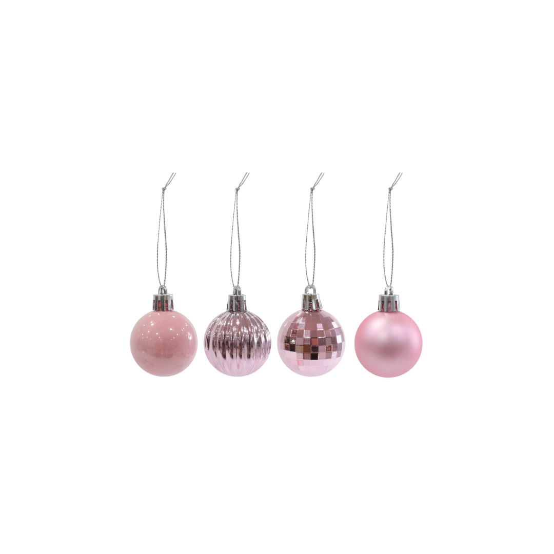 4CM Pink Assorted Baubles | 24Pcs