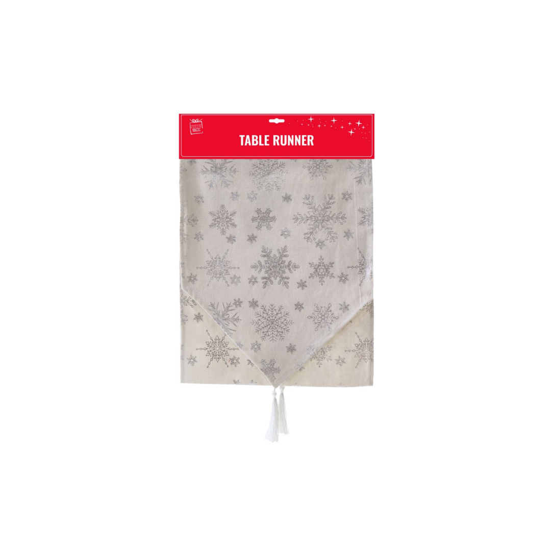 Table Runner Foil Snowflakes | 180cm
