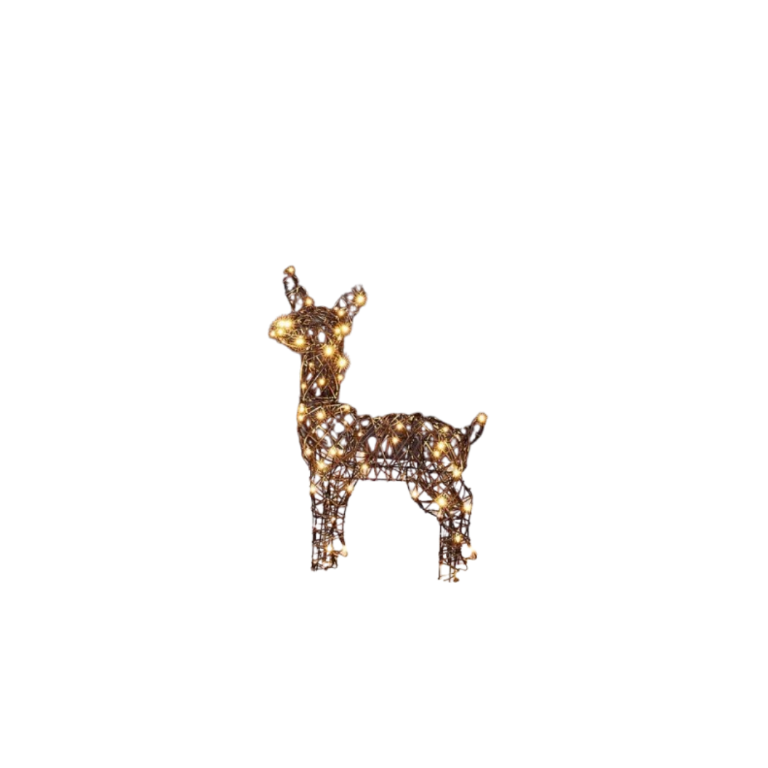 Light-up Rattan Frosted Reindeer Decoration