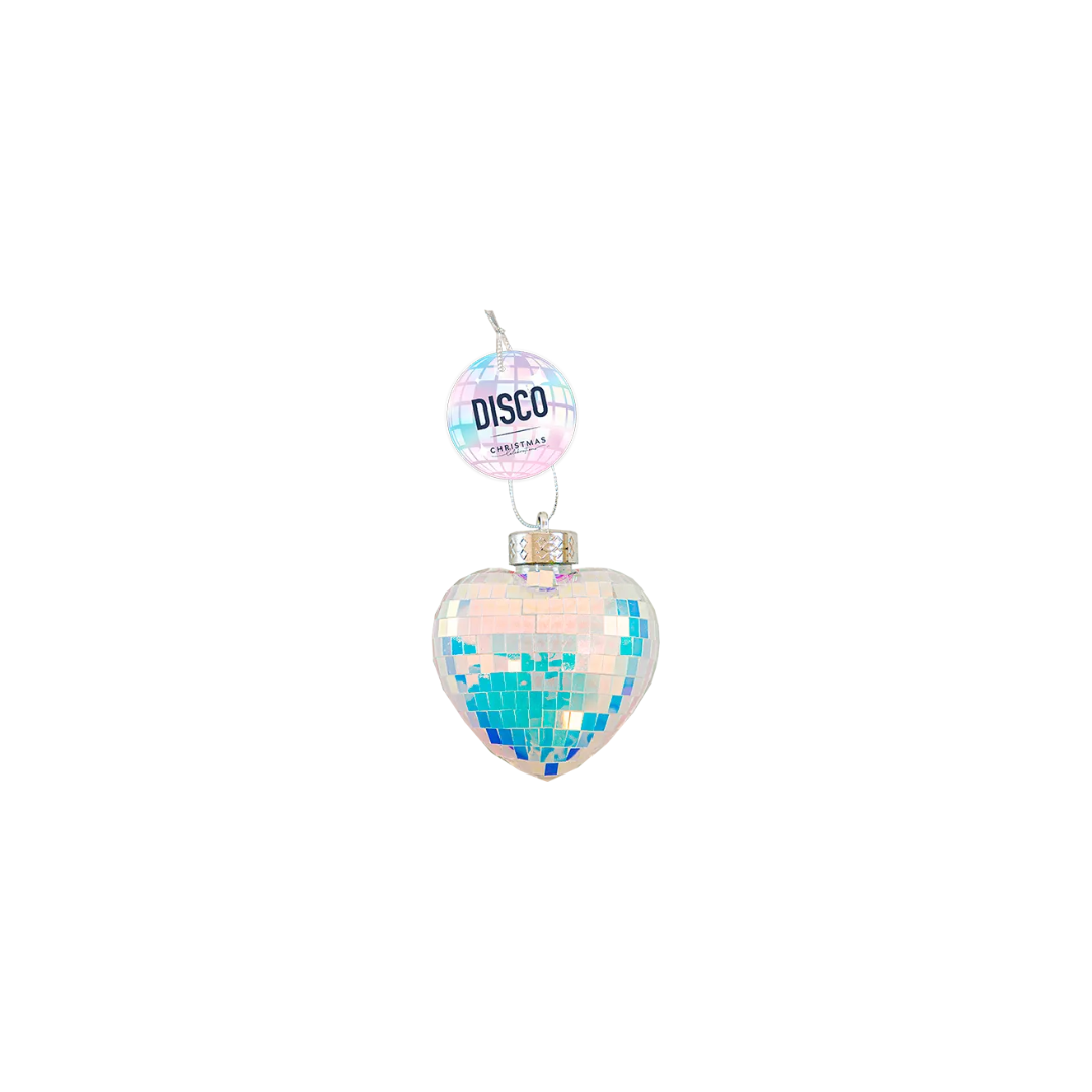 Hanging Disco Bauble Heart | 11cm