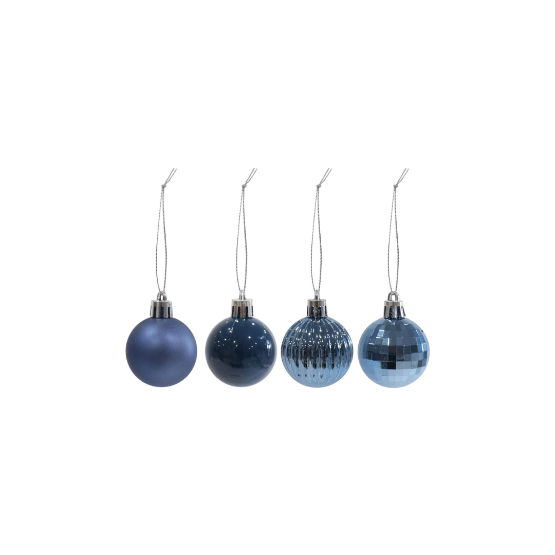 4CM Navy Assorted Baubles | 24Pcs