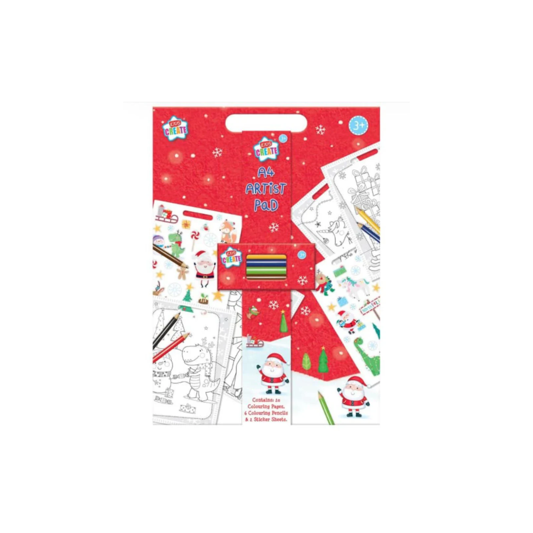 Christmas A4 Artist Pad with Colours