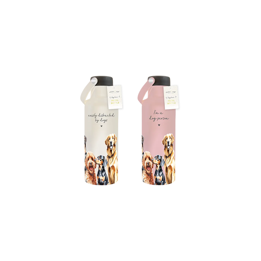 Metal Bottle with Handle With Dogs Print | 500ML