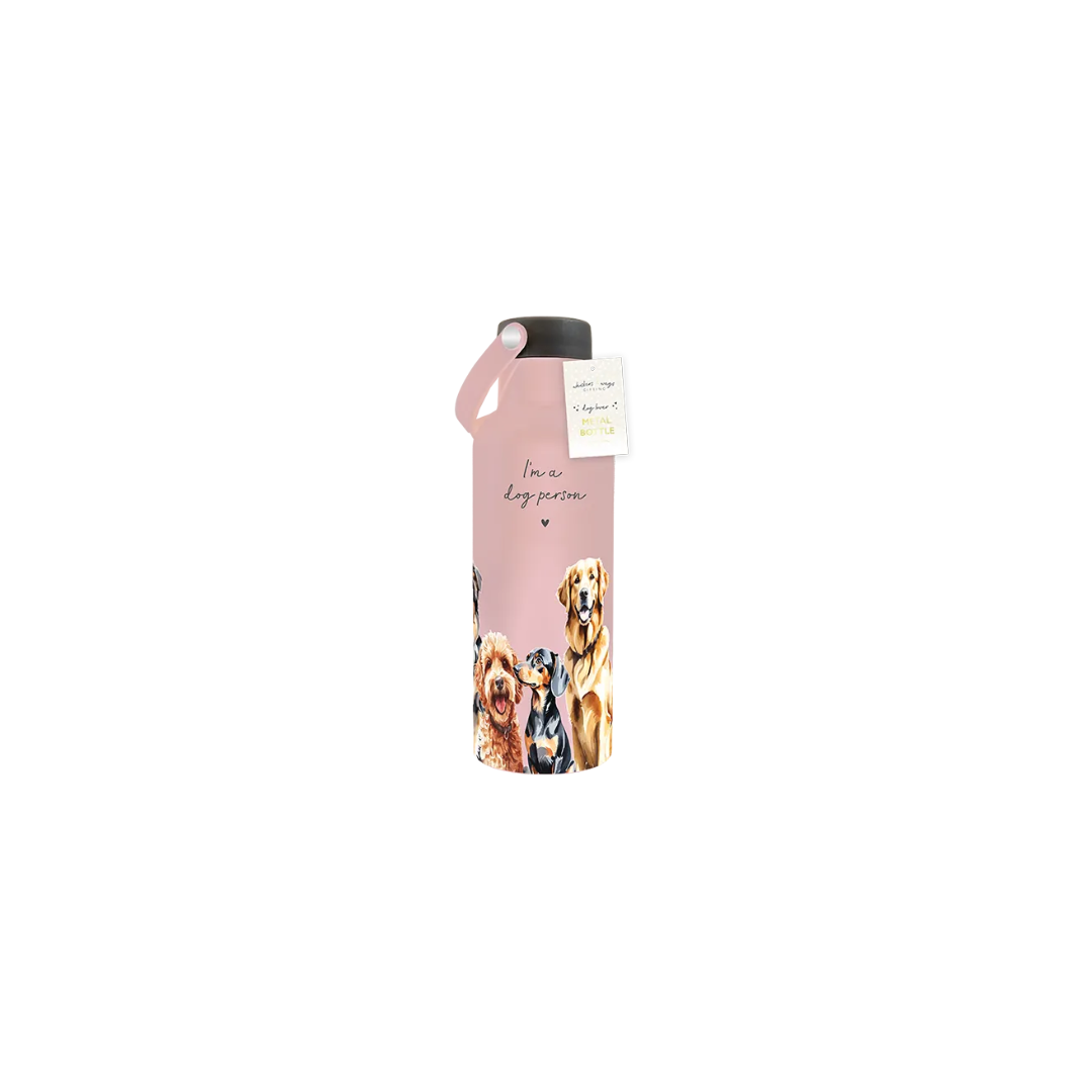 Metal Bottle with Handle With Dogs Print | 500ML