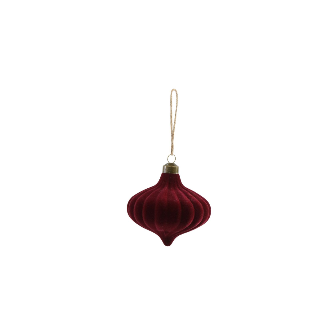 Flocked Lantern Bauble | 9.5CM