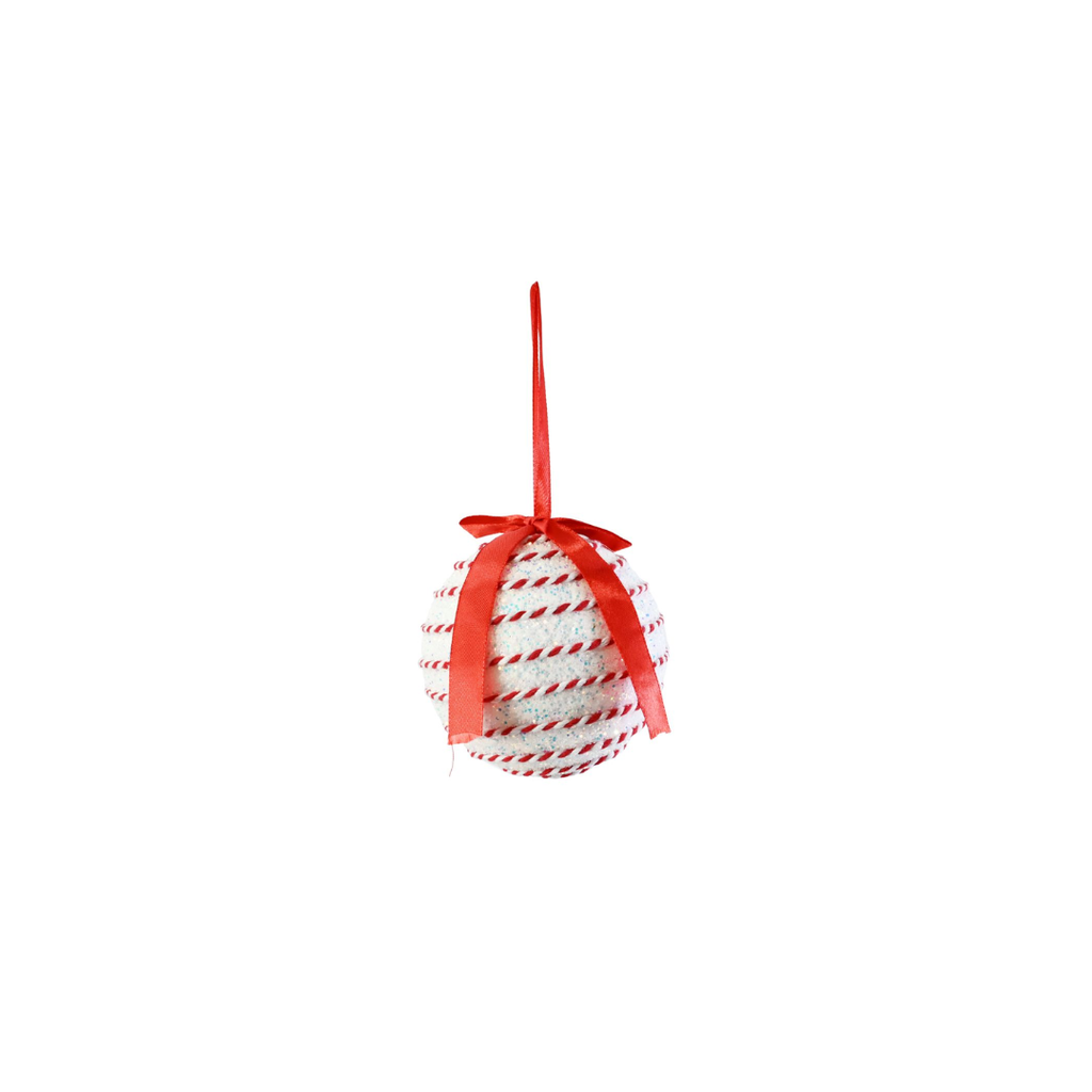 Glitter Candy Cane Rope Bauble | 10CM