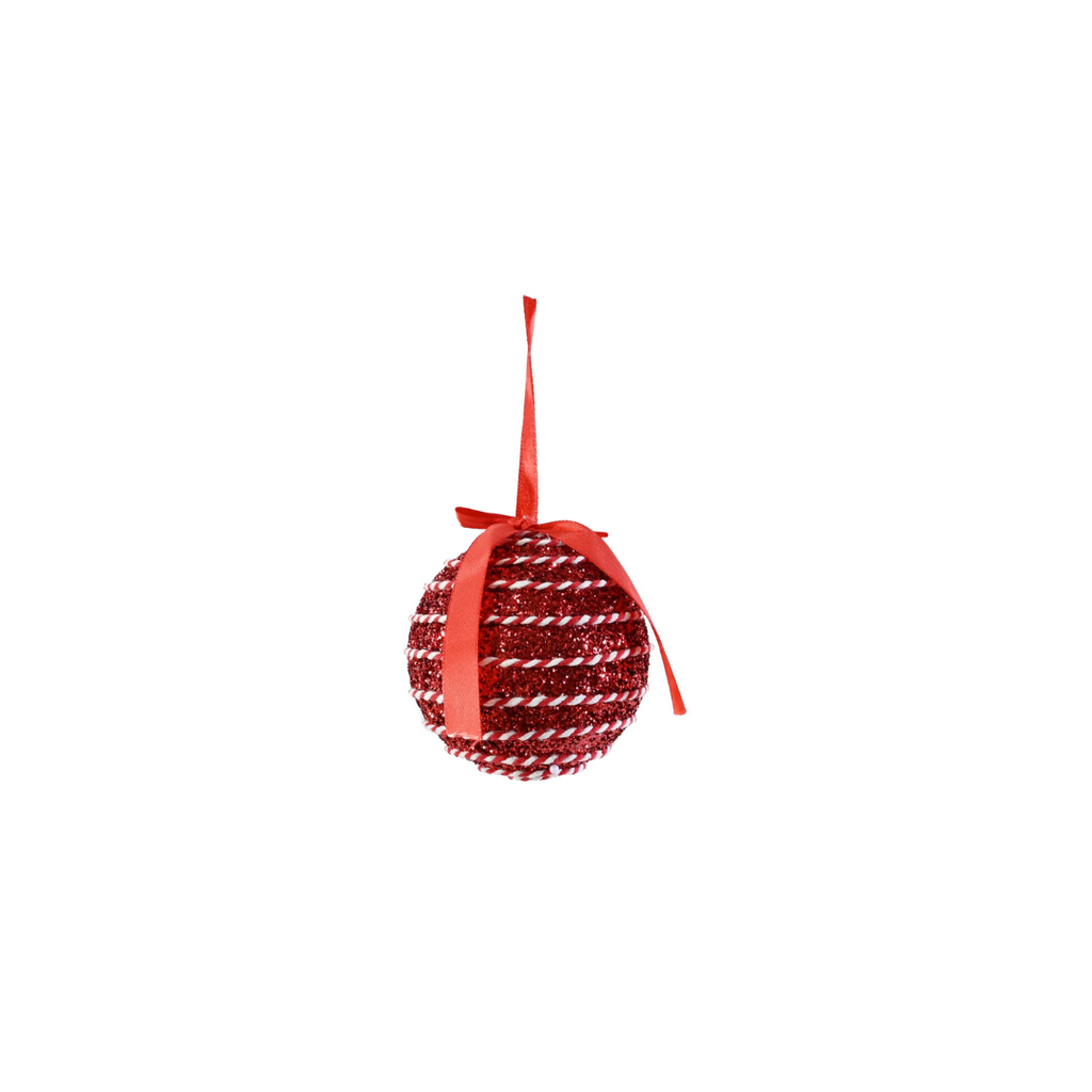 Glitter Candy Cane Rope Bauble | 10CM
