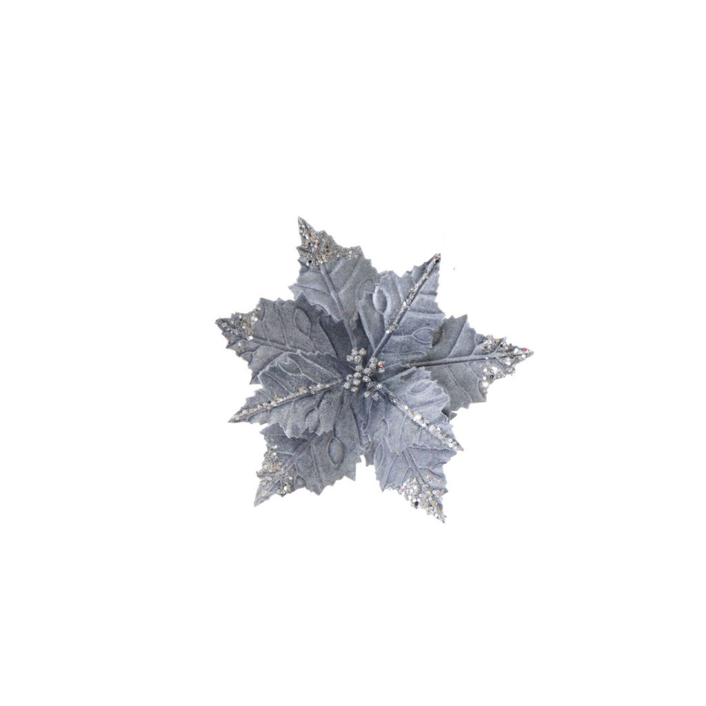 Clip-On Velvet Poinsettia with Sequins | 30CM