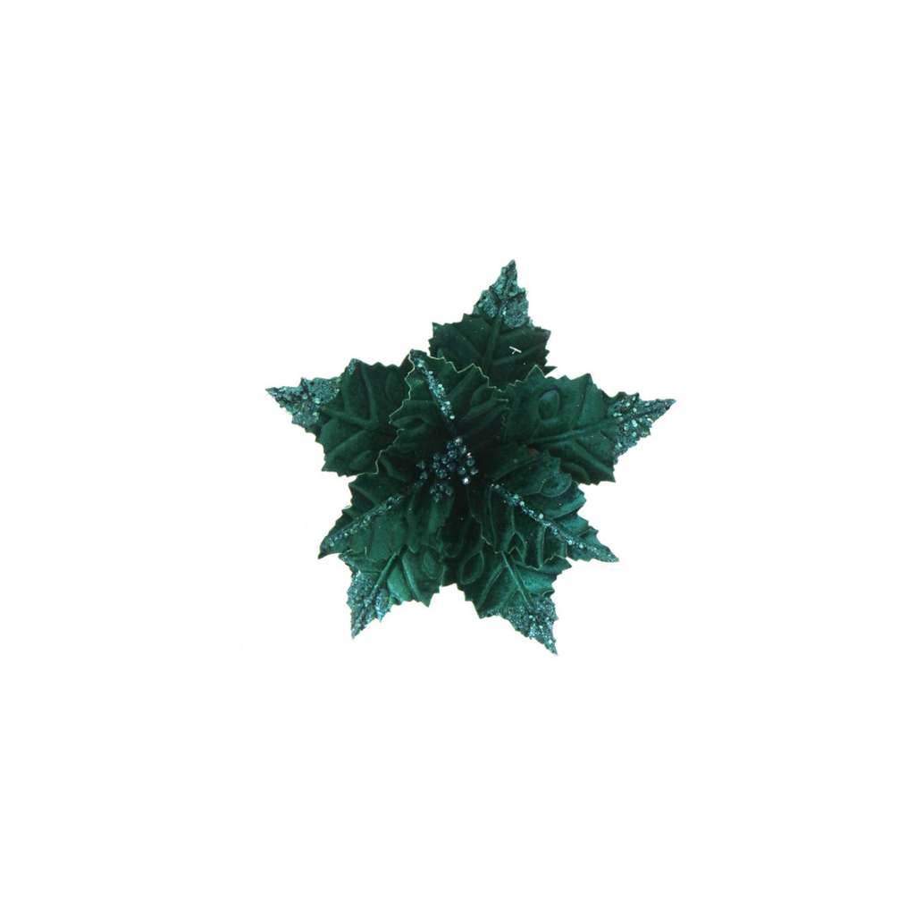 Clip-On Velvet Poinsettia with Sequins | 30CM