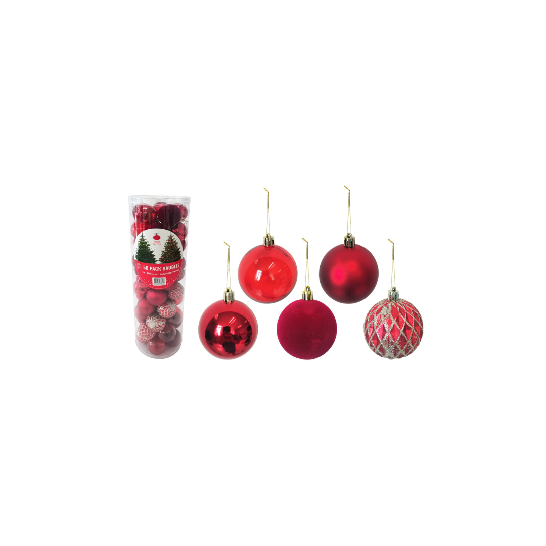6CM Red Mega Baubles | 50Pcs