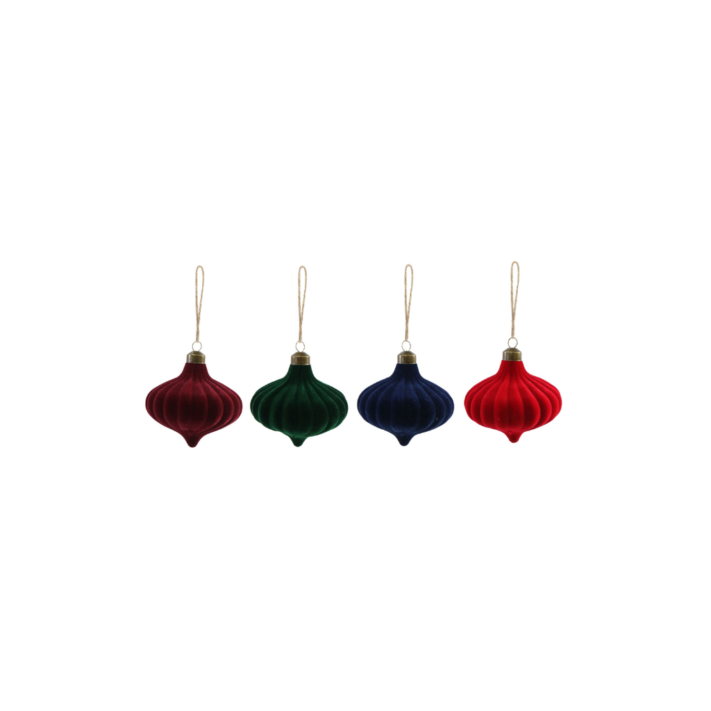 Flocked Lantern Bauble | 9.5CM
