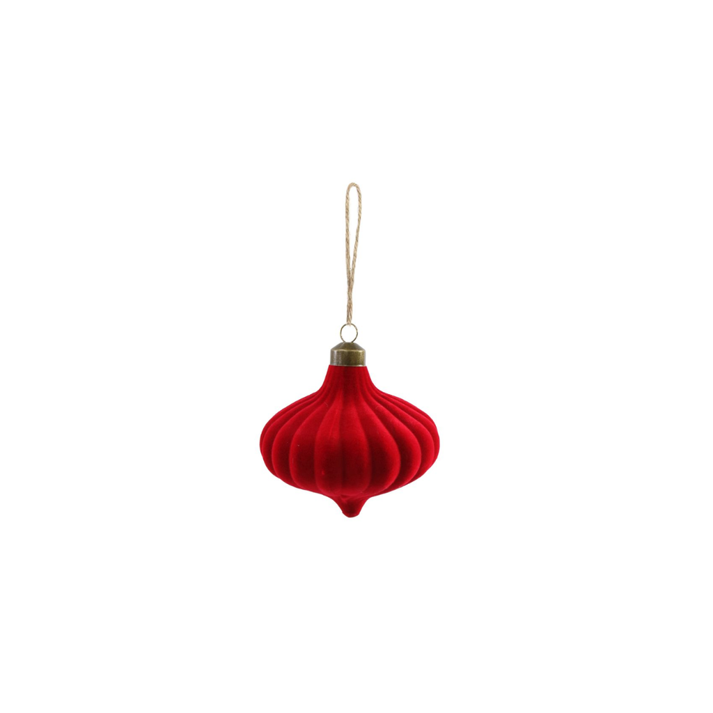 Flocked Lantern Bauble | 9.5CM