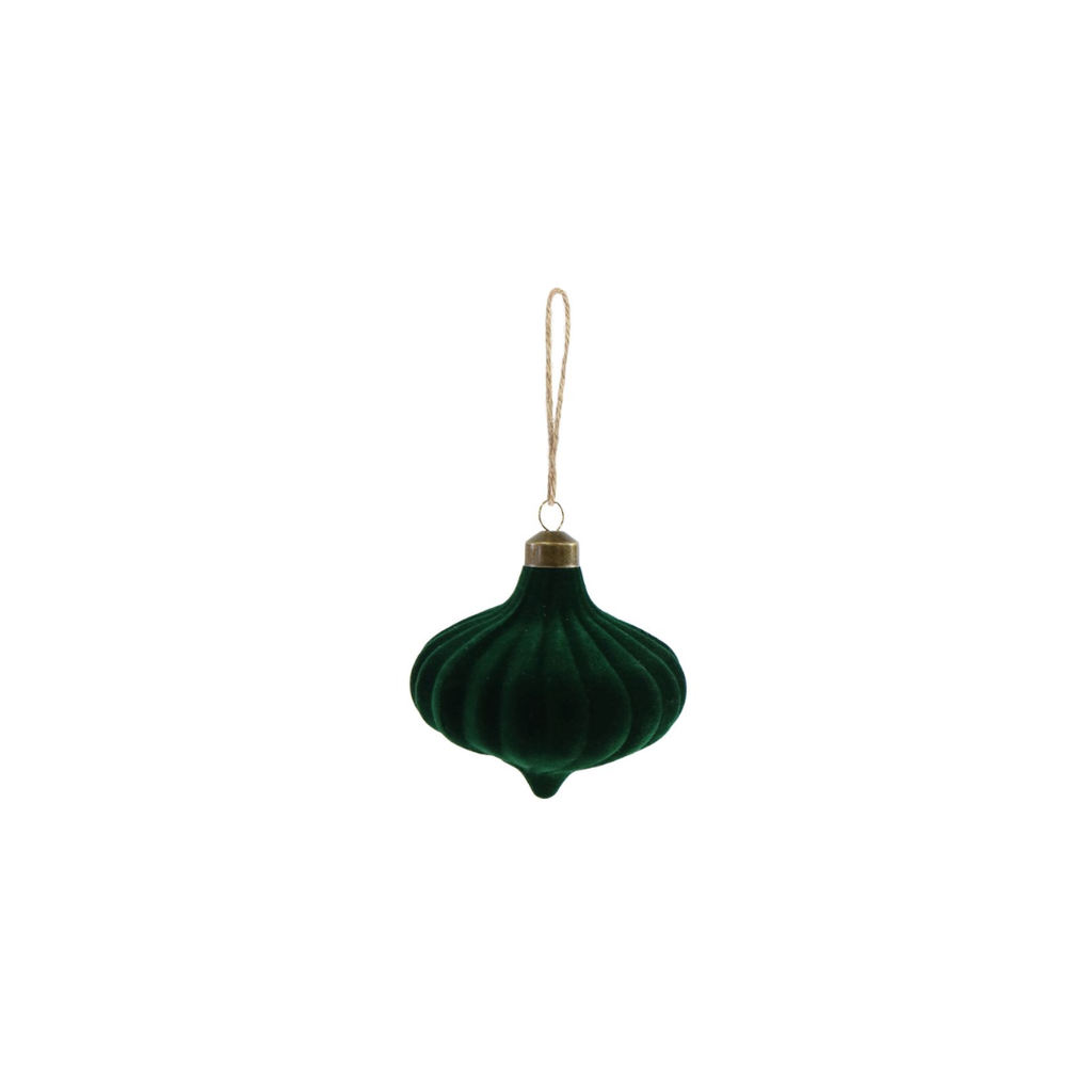 Flocked Lantern Bauble | 9.5CM
