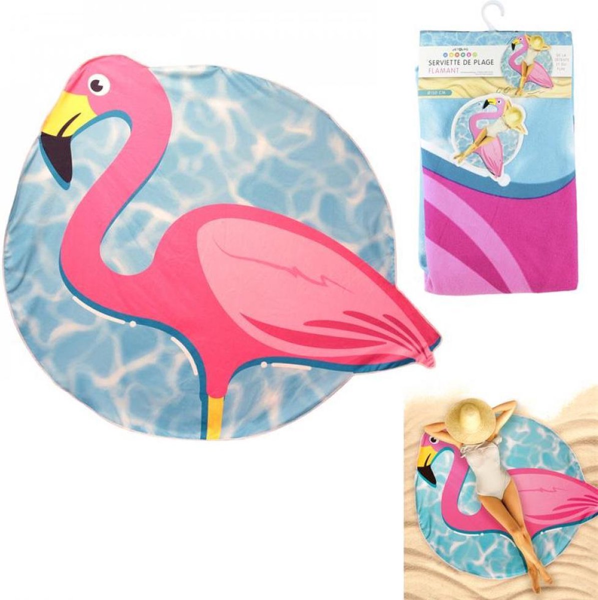 Flamigo Round Beach Towel