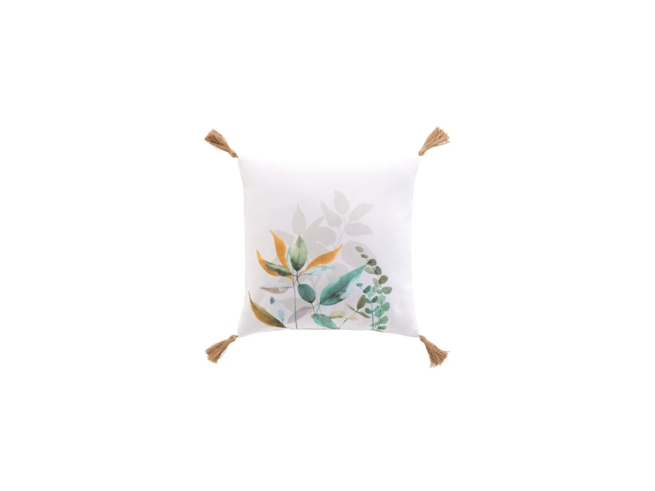 Decorative Cushion With Pompoms