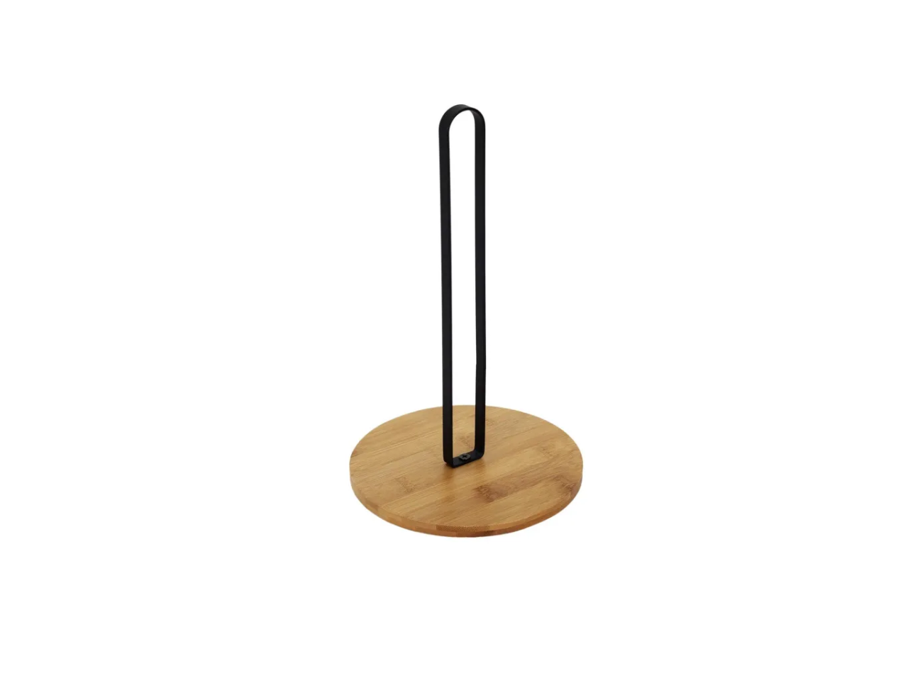 Bamboo & Metal Paper Towel Holder