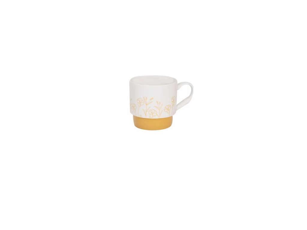 Floral Embossed Stackable Mug