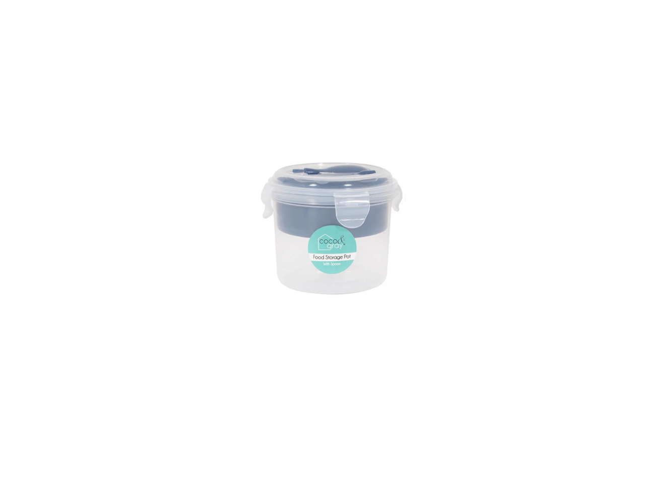 Pack of 2 Clip Top Food Storage Container With Spoon Lunch Tub | 475ml