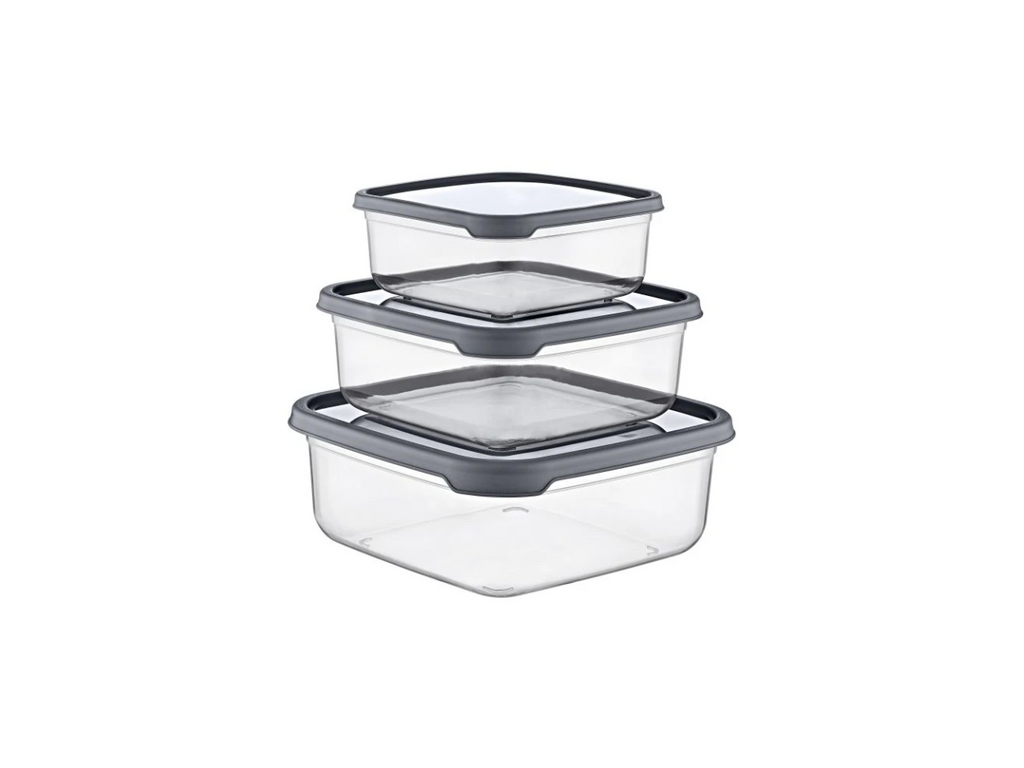 Square Plastic Food Container | Set of 3 Sizes
