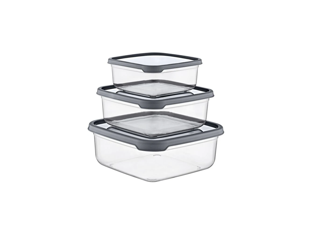 Square Plastic Food Container | Set of 3 Sizes