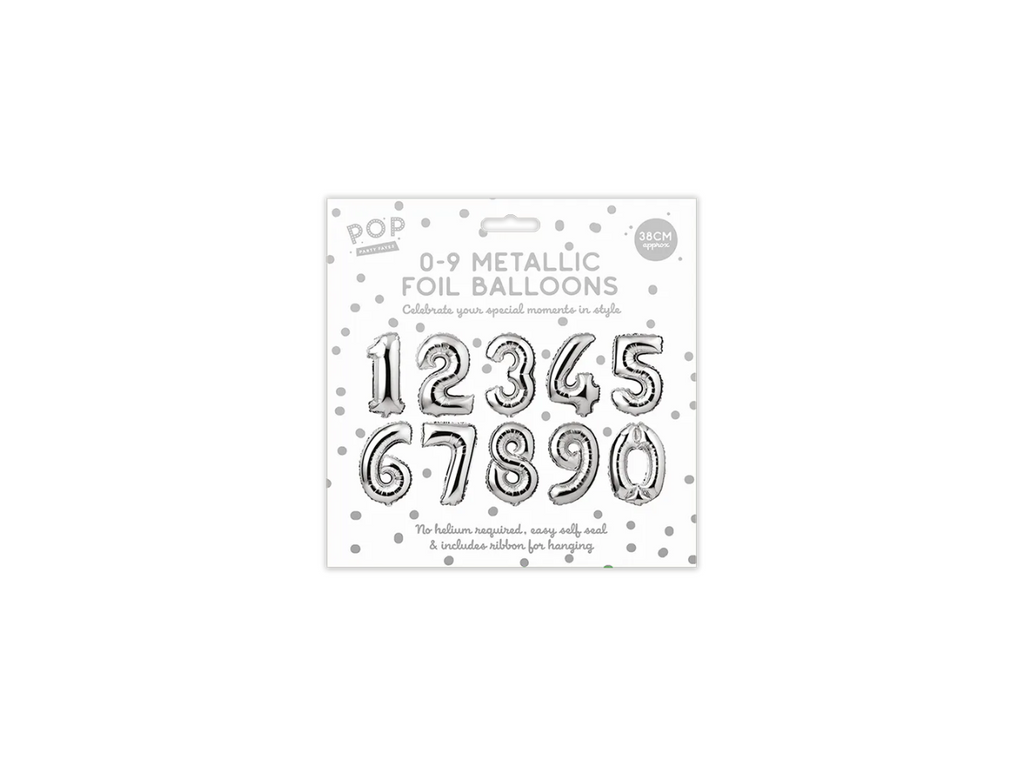 0-9 Metallic Foil Balloons