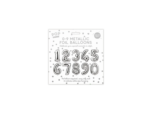 0-9 Metallic Foil Balloons