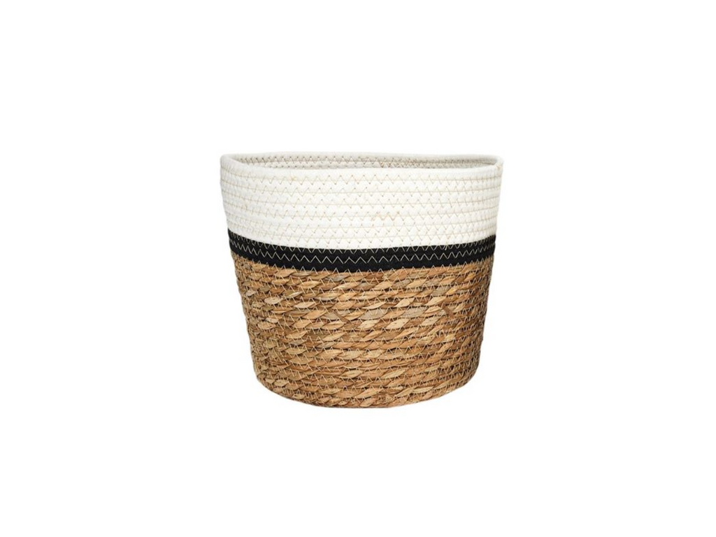 Braided & Cotton Basket |  Large