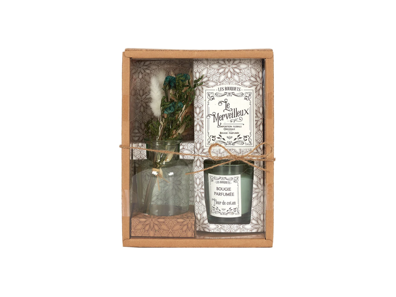 Scented Candle & Dried Flowers