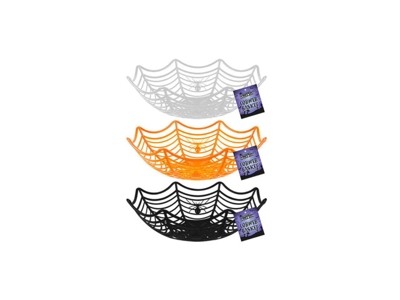 Plastic Cobweb Party Basket | Different Colors