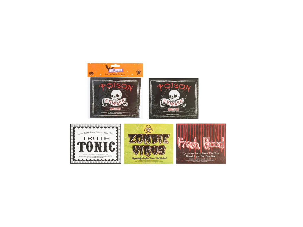 Halloween Bottle Stickers | 4Pcs