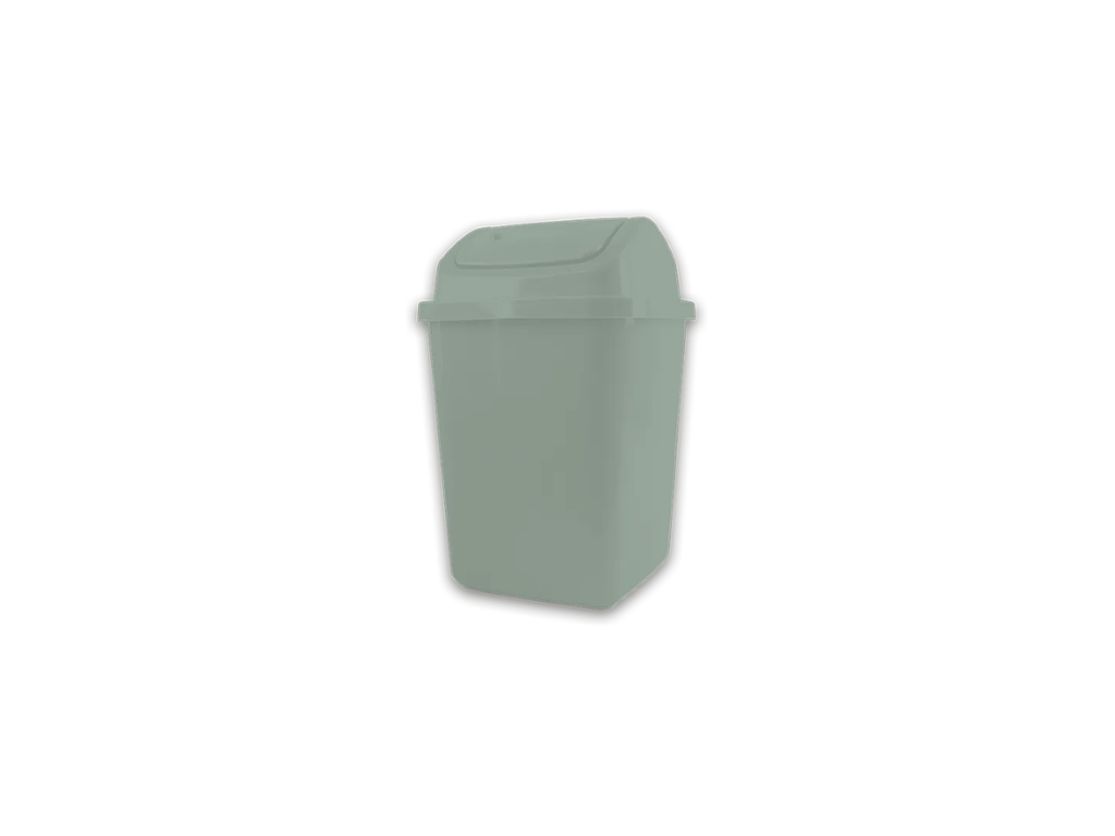 Natural Plastic Swing Top Bin