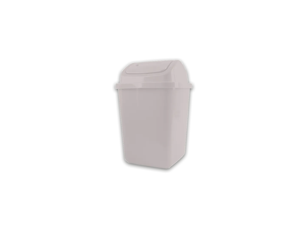 Natural Plastic Swing Top Bin