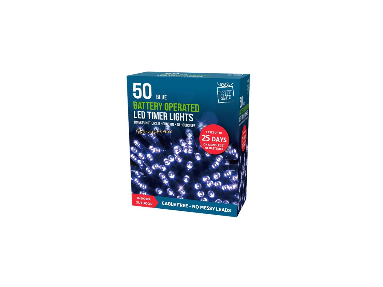 50 LED Battery Operated Timer Lights