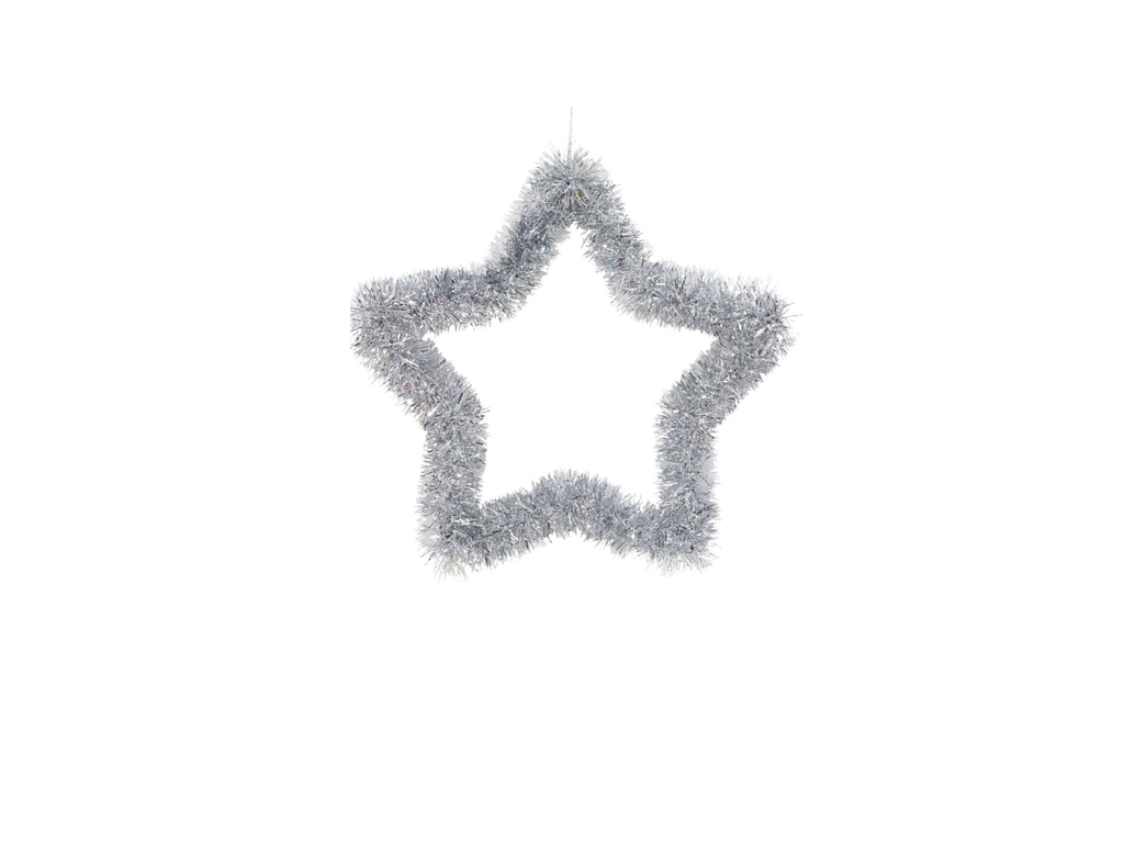 Hanging Tinsel Silhouette Star |  33x33CM