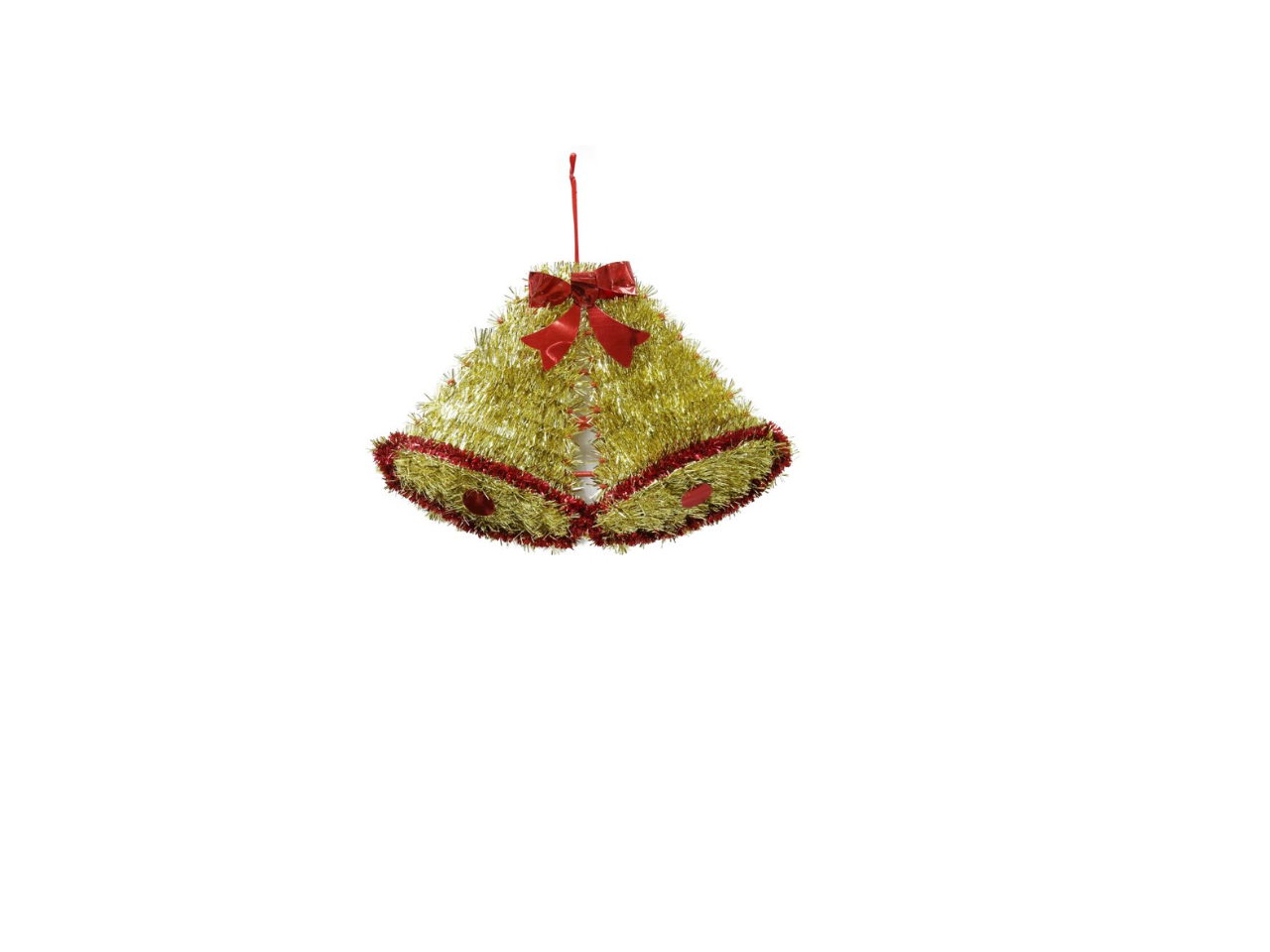 Hanging Tinsel Twin Bell |  36x23CM