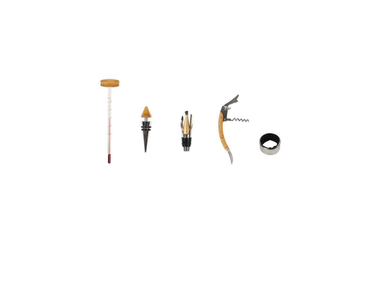 Bamboo Wine Box With 5 Accessories