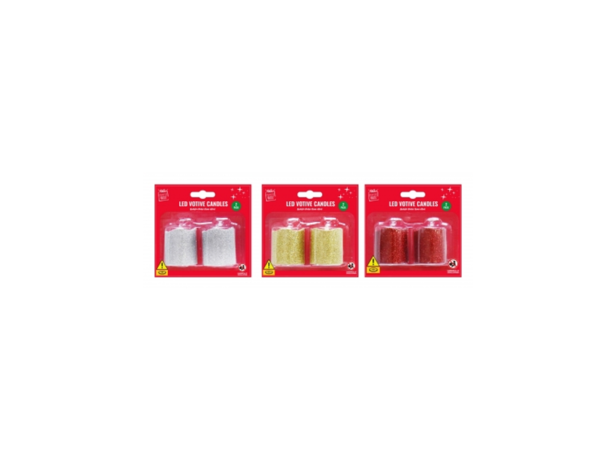 LED Votive Glittery Candle | 2Pcs