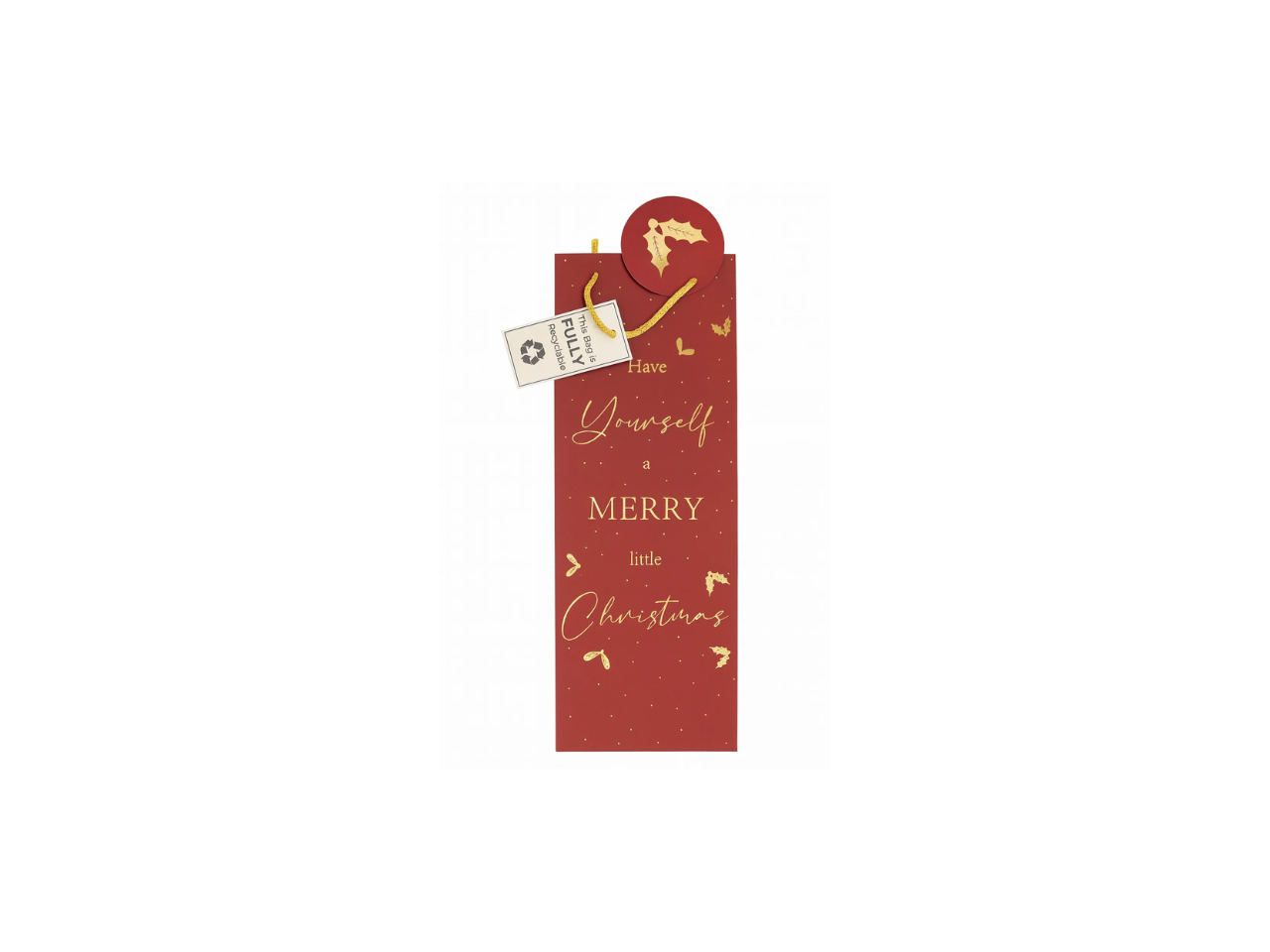 Red Merry Christmas Bottle Bag