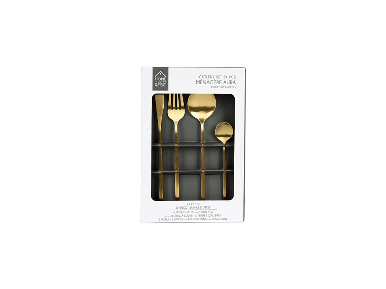 Golden Aura Cutlery Set | 24Pcs