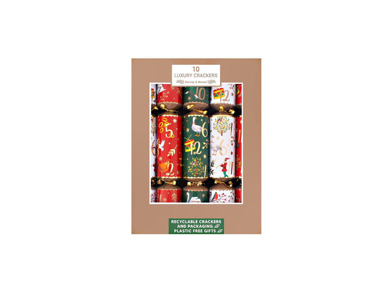 10 Assorted Luxury Christmas Crackers | 14"