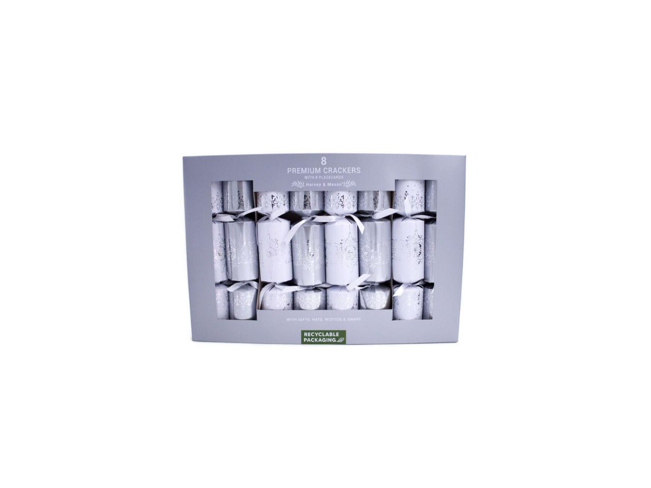 8 Christmas Premium Snowflake Crackers | 12.5"