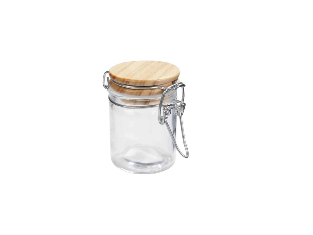 Airtight Glass Kitchen Jar with Bamboo Clip Lid -| 250ML