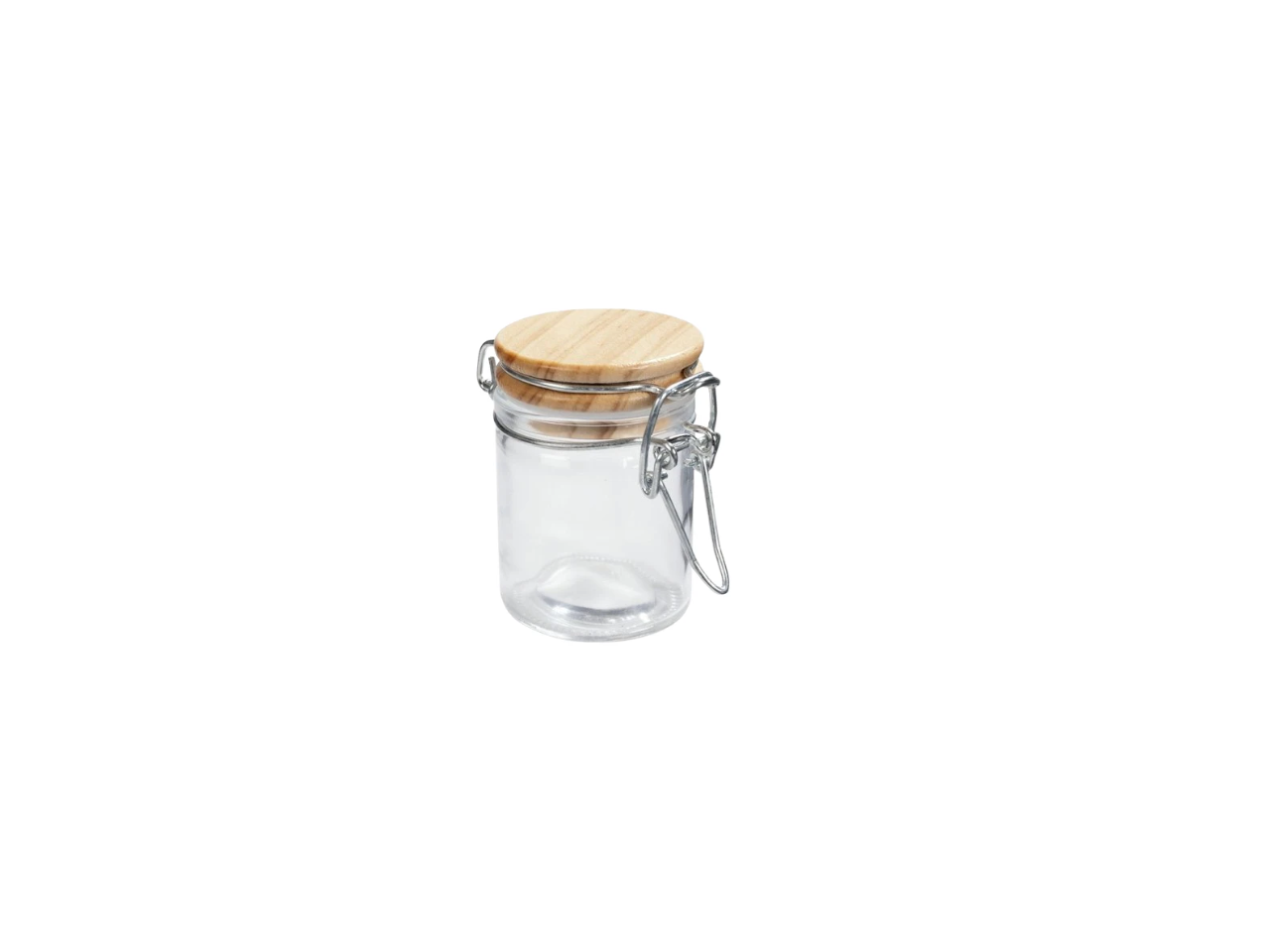 Airtight Glass Kitchen Jar with Bamboo Clip Lid -| 170ML