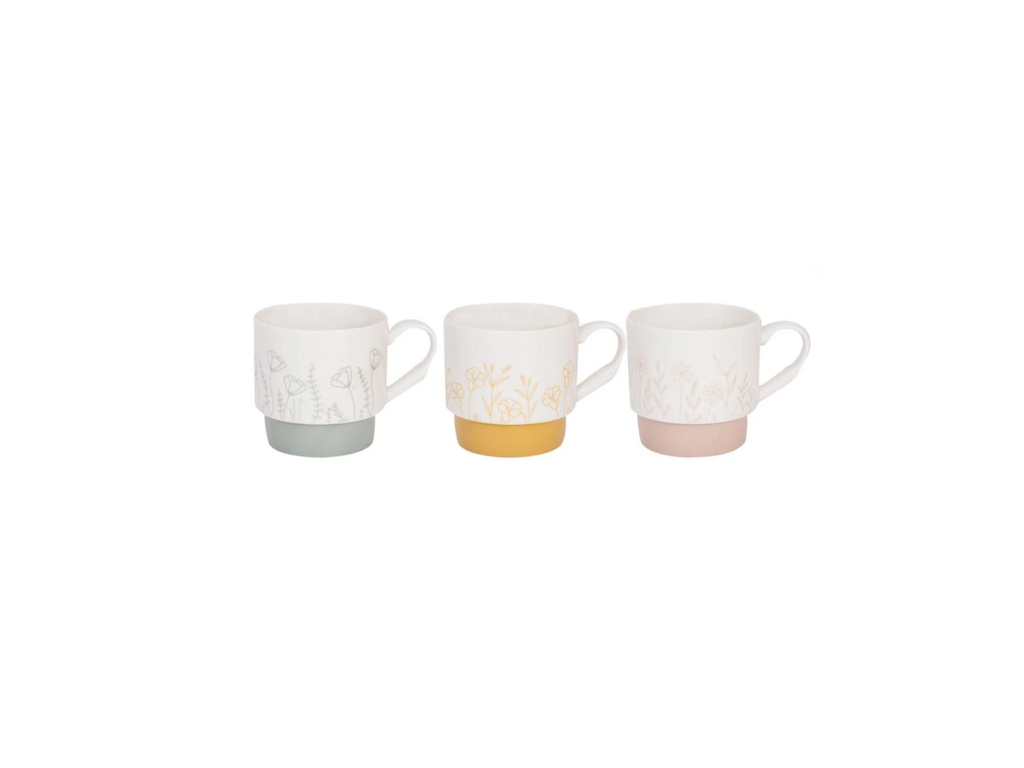 Floral Embossed Stackable Mug